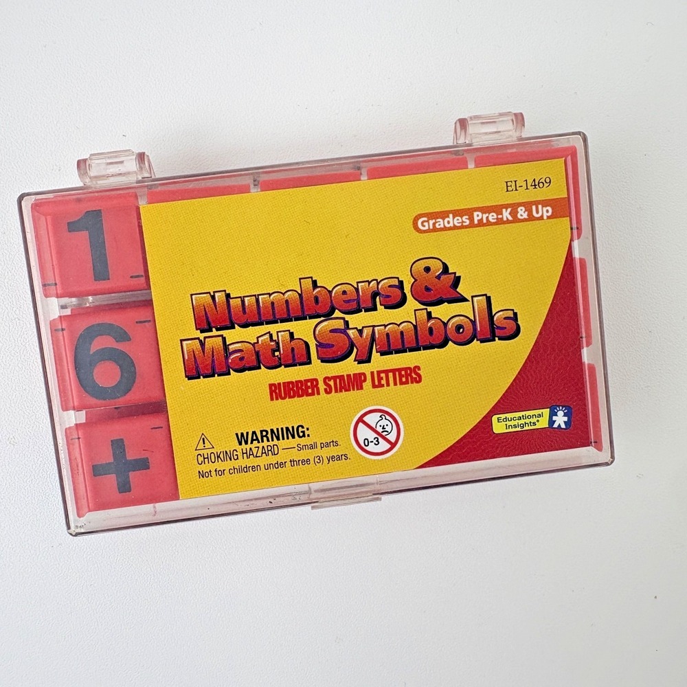 Educational Insights Numbers & Math Symbols Rubber Stamps Classroom Homeschool